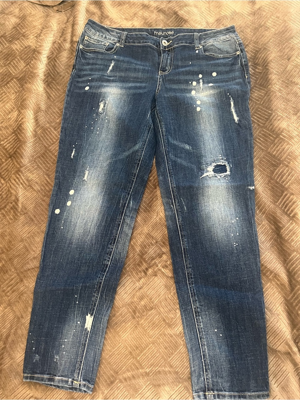 Maurice’s Jeans Women’s Distressed Dark Blue Slim Jeans